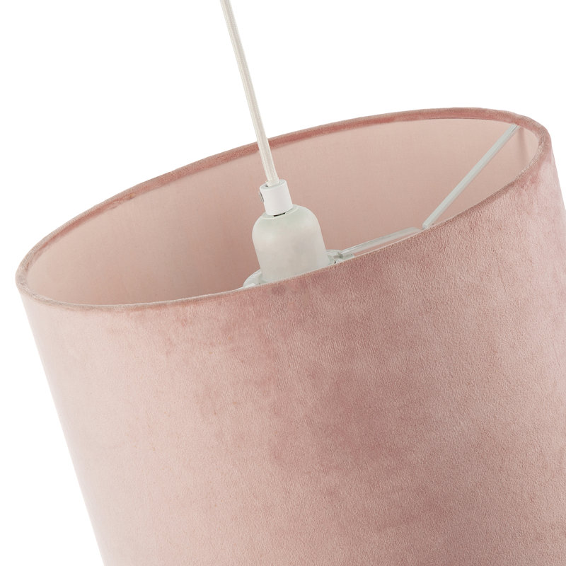 Soft Velvet Fabric Round Lamp Shade For Table Or Pendant By, Pink