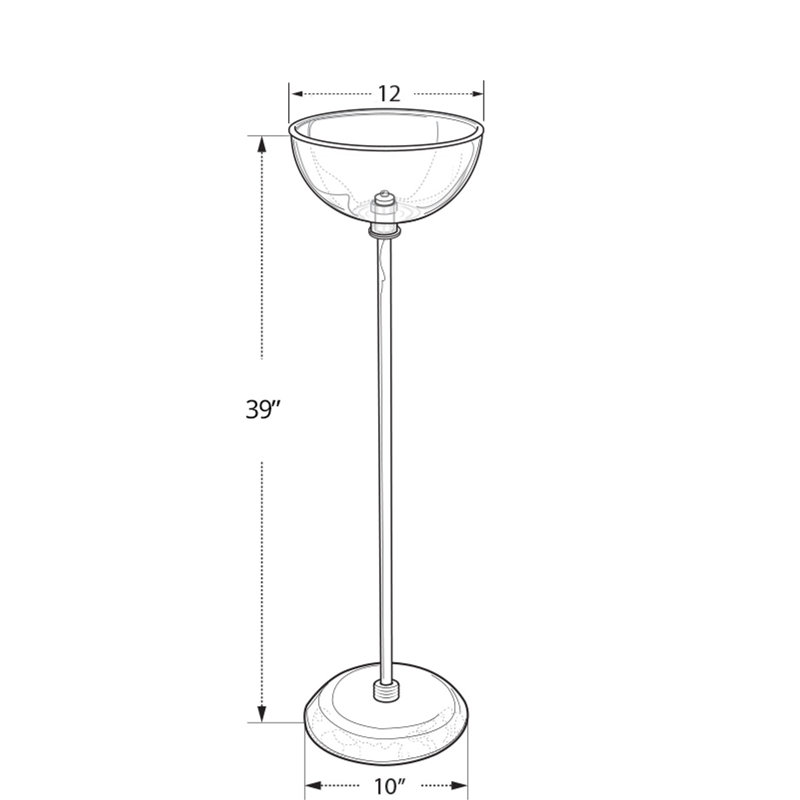 Présentoir de sol à bol simple de 12 po de diamètre