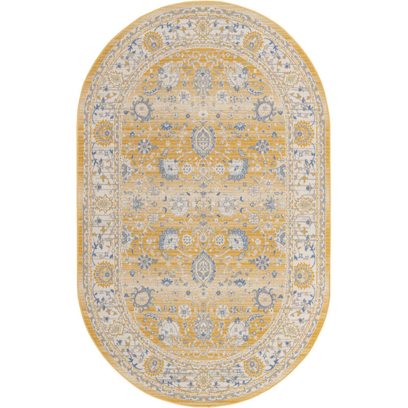 Denena Oriental Indoor Rug, Oval 5' x 8'