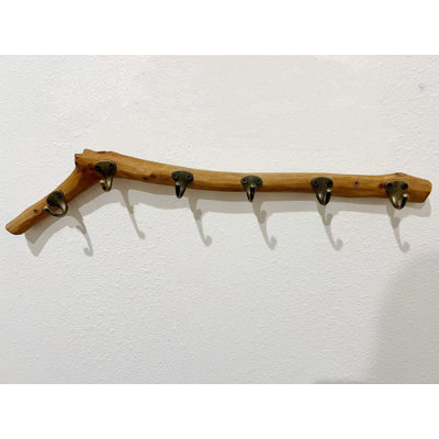 S&Z TOPHAND® Rustic Wooden Wall Hooks, Tree Branch Coat Rack 6Hook, 23.5 Inch