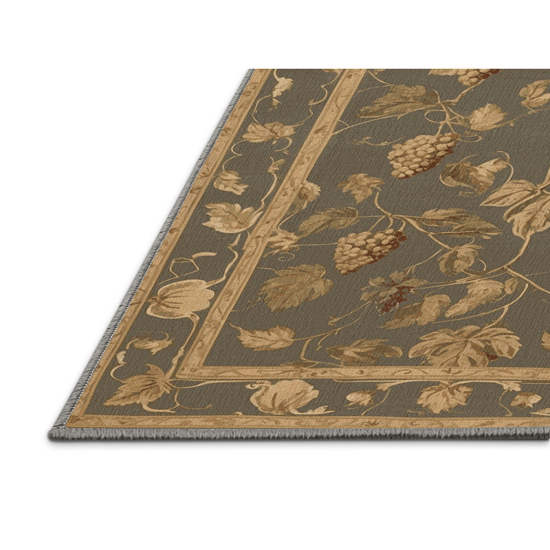 Tapis brun français lavable à la machine, Rectangle de 5 pi x 8 pi