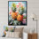 Pineapples Floral Bouquet II - reproduction de cadre flottant sur toile
