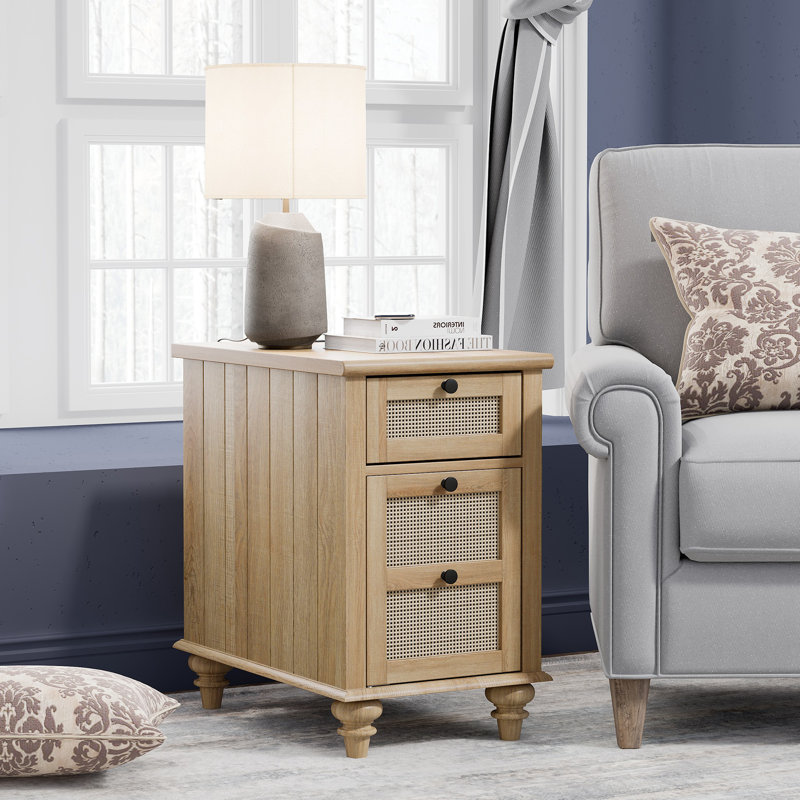 Arnalda End Table with Storage and Built-In Outlets