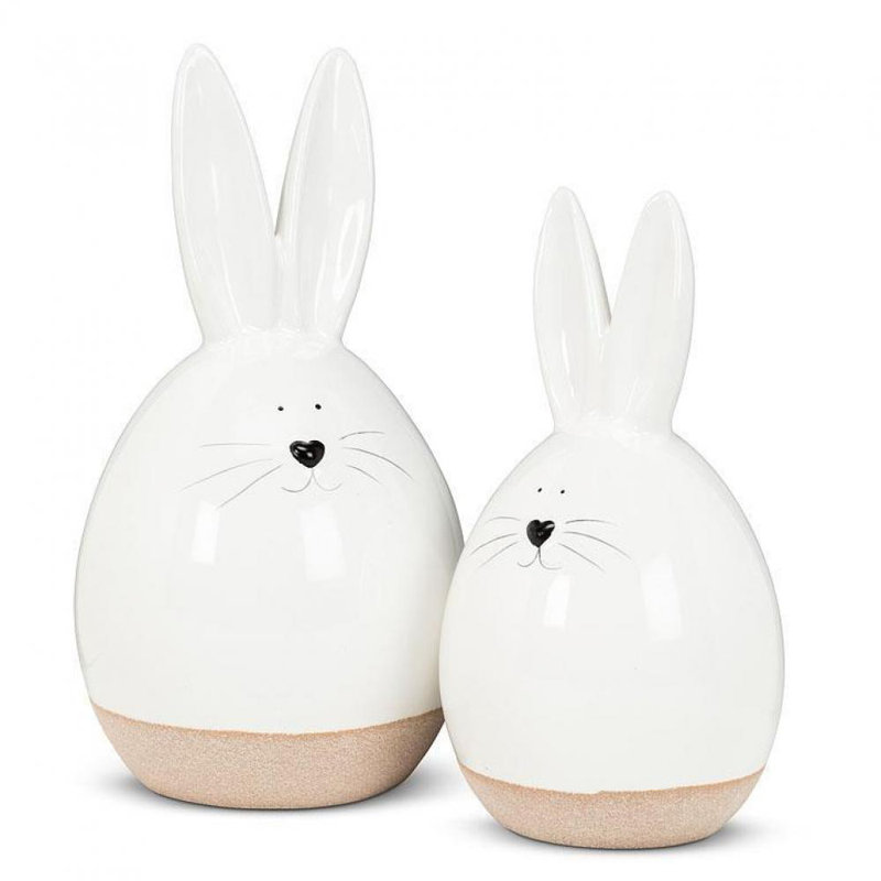 Figurine de lapin blanc mat et brillant