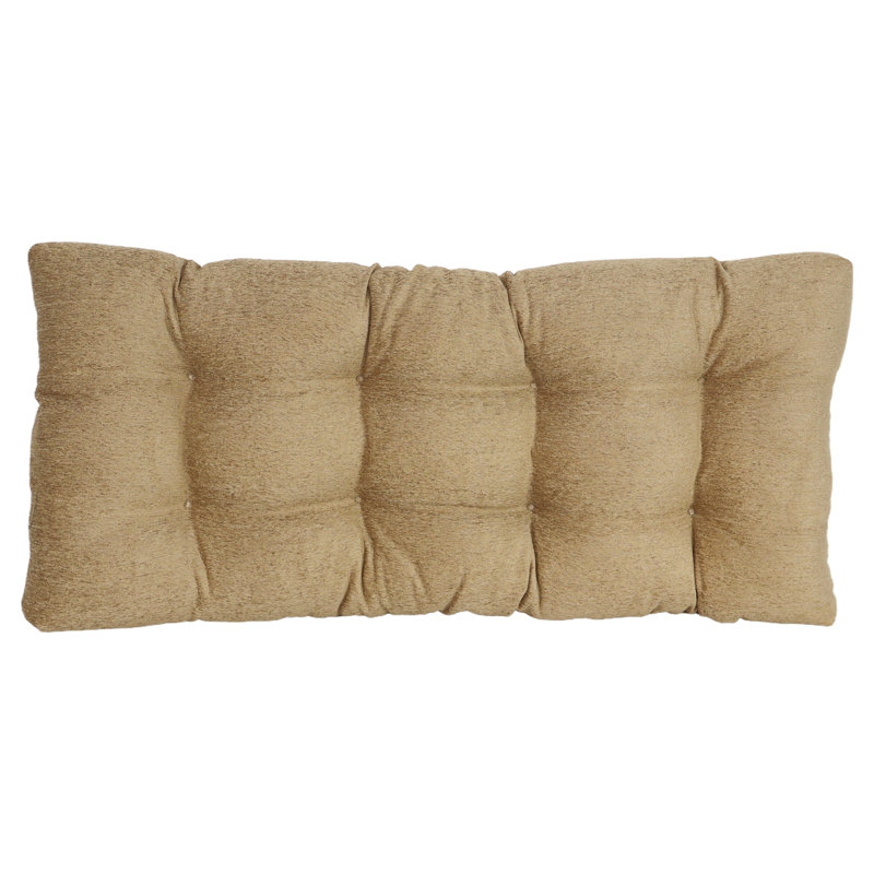 Coussin de banc capitonné en jacquard chenille, L 42 po x P 19 po, Tanné