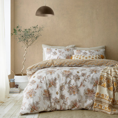 Cotton Blend Floral Duvet Cover Set with Pillowcases