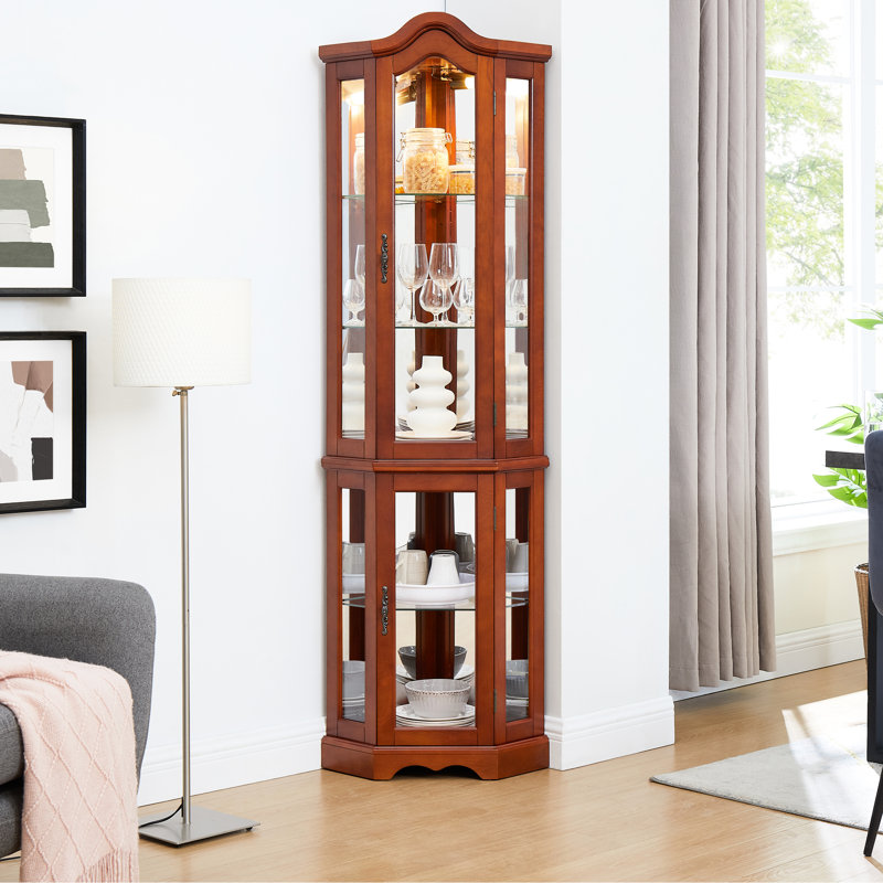 Armoire en noyer - étagères réglables en miroir