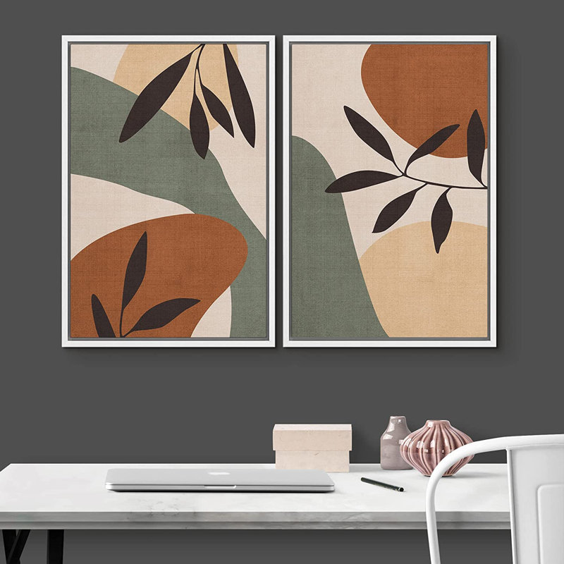 Ensemble d'art mural encadré Midea Century, H 36 po x l 48 po x P 1,5 po, Blanc