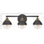 Kyoto 3 Light Seeded Dimmable Vanity Light