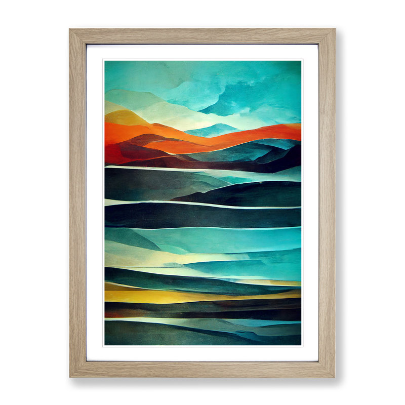 Mountain - Framed Print, 34cm H x 25cm W x 2cm D, Oak