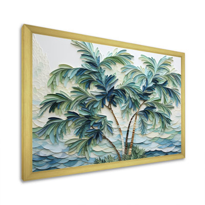 «Green Minimalims Palm Trees» - reproduction d'art sur toile Palm Trees