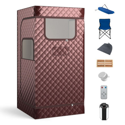 Luch 1 - Person Indoor Portable Traditional Steam Sauna with Remote Control