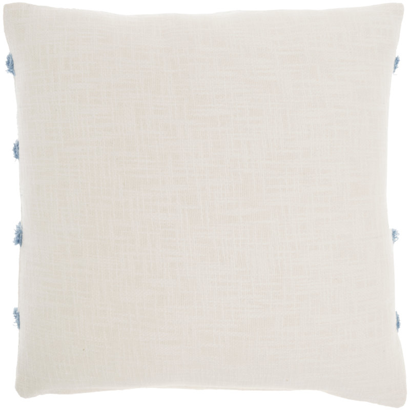 Ocean Blue Cotton Tufted Geometric 18" Throw Pillow