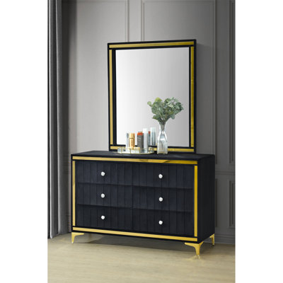 Commode 6 tiroirs avec miroir Schade