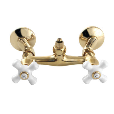 Kingston Brass Vintage Wall-Mount Tub Filler Faucet with Riser Adapter
