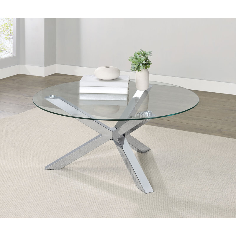 Table basse contemporaine 35,40 ", chrome