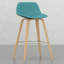 Tabouret bleu (2) rembourré - 2 tabourets de style rétro style Mid-Century