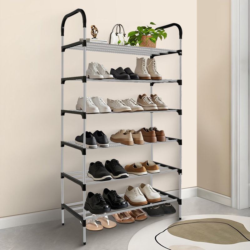  Étagère à chaussures multifonctionnelle à 6 niveaux, étagère à chaussures multicouche facile à assembler pour les couloirs, les chambres, les salles de bain, les bureaux et les salons