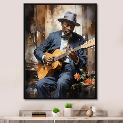 «USA Muscian Palying Memphis Blues», reproduction sur toile