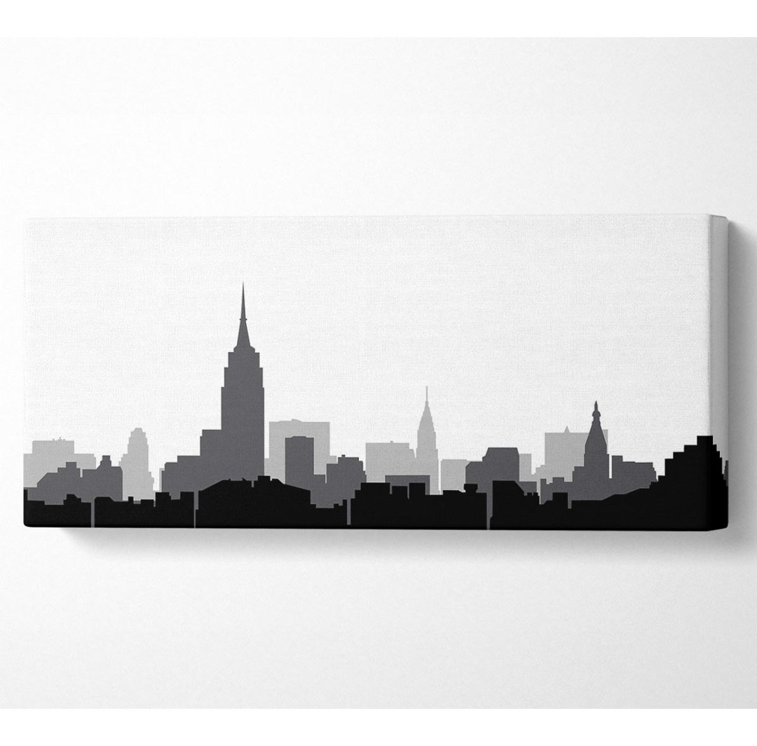 New York Silhouette B N W - Kunstdrucke auf Segeltuch