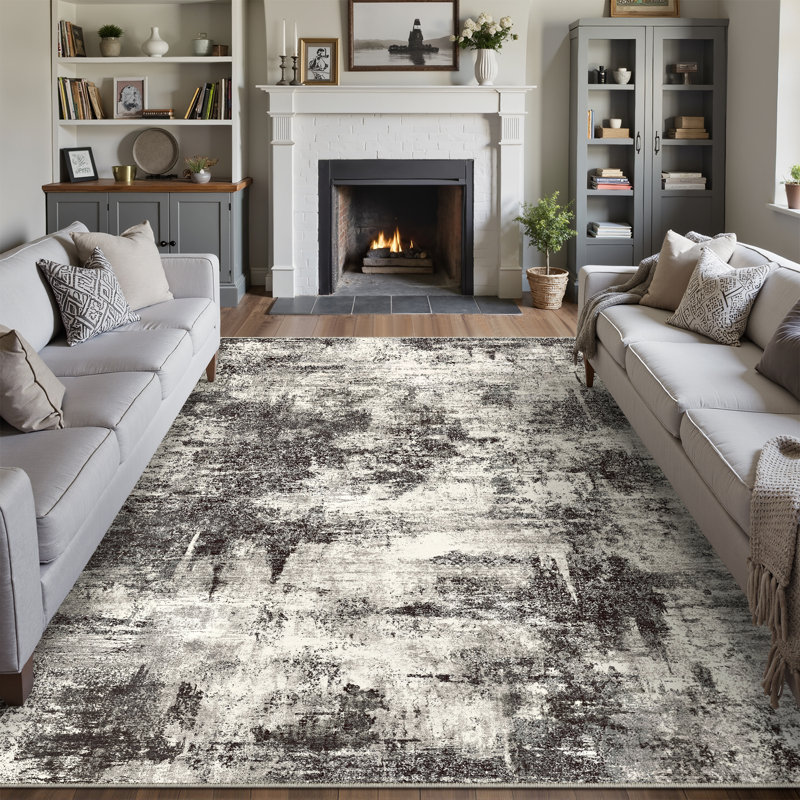 Sarah Modern Machine Washable Area Rug, Rectangle 8' x 10'