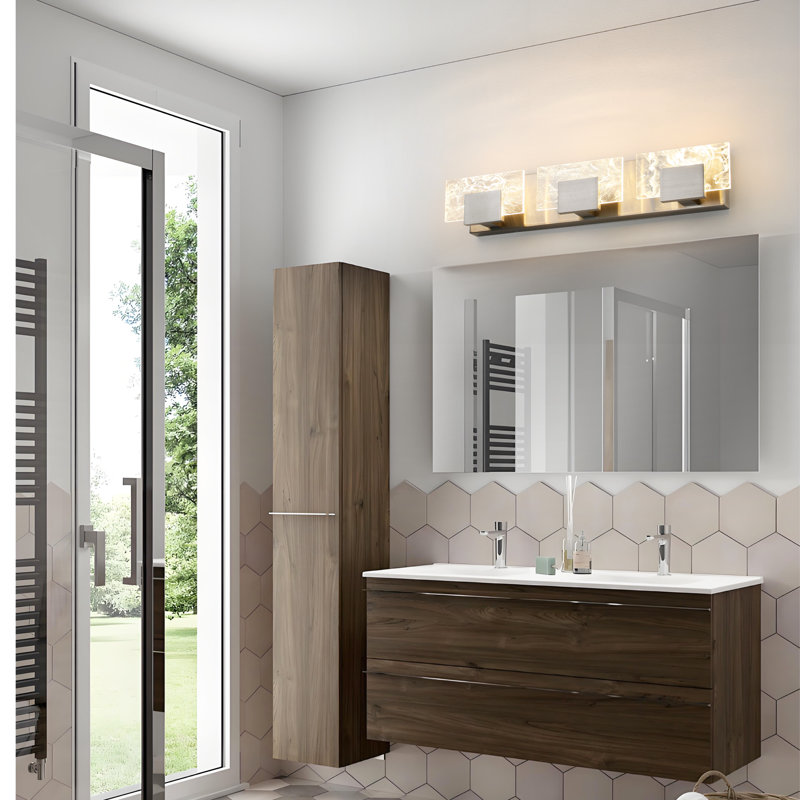 Éclairage pour meuble-lavabo moderne 3 lumières 3 lumières, Nickel
