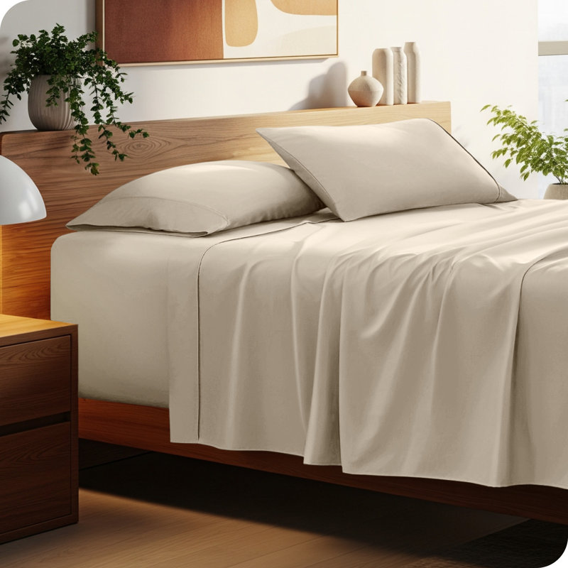 Ensemble de draps en microfibre 22 po, Ensemble de draps pour lit simple TG avec 1 taie d, Sable