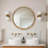 Round Decorative Wall Mirror, Distressed Wood Beaded Frame Mirror For Entryway, Living Room, Bathroom, Farmhouse Style Accent Mirror-1004659236