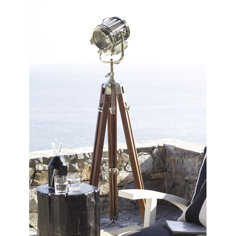 Montauk Tripod Floor Lamp, Mahogany