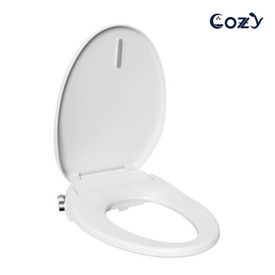 Siège de toilette électrique allongé COSY avec télécommande, siège chauffant, séchoir à air chaud, contrôle de la température et de la pression de l'eau, veilleuse