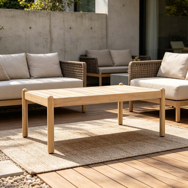 Table basse d'extérieur en bois d'acacia, Light Teak