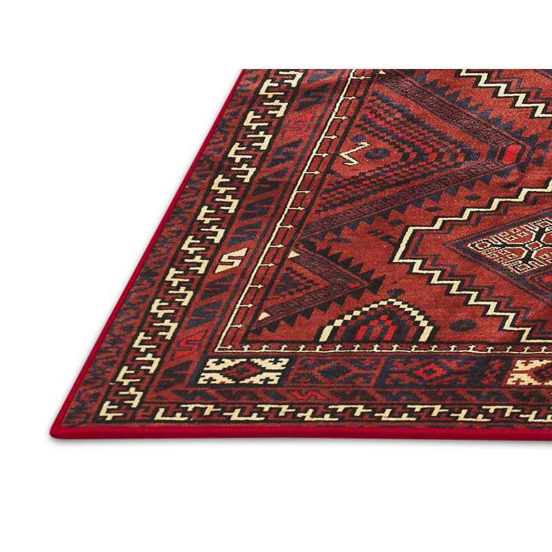 Tapis orange / bleu Southwestern, Rectangle 8 pi x 10 pi
