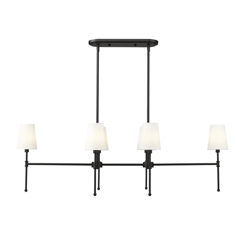 Lustre à 6 lumières de 48 po de large Heise, Noir mat