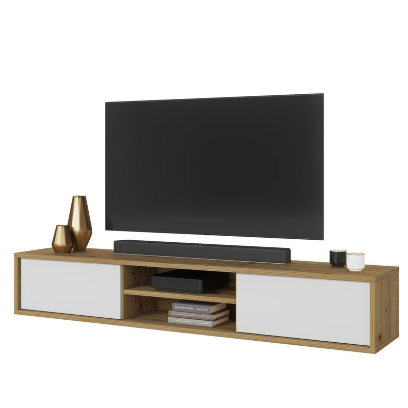 Barillas Unfinished TV Stand for TVs up to 60", Oak Artisan/White