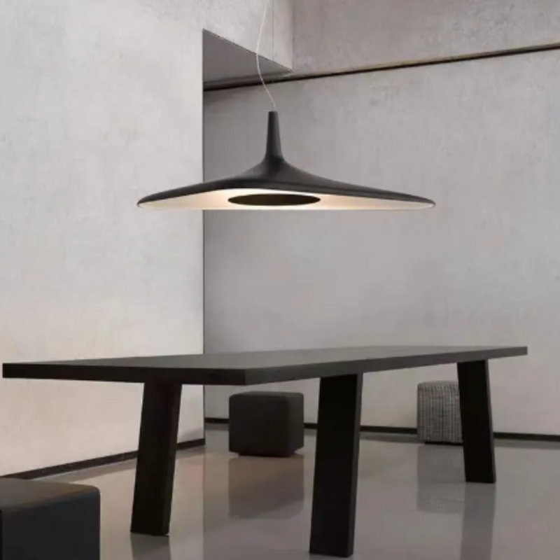  Lustre suspendu Dali classique d'inspiration artistique avec lumière DEL 3000K, conception horizontale, Noir