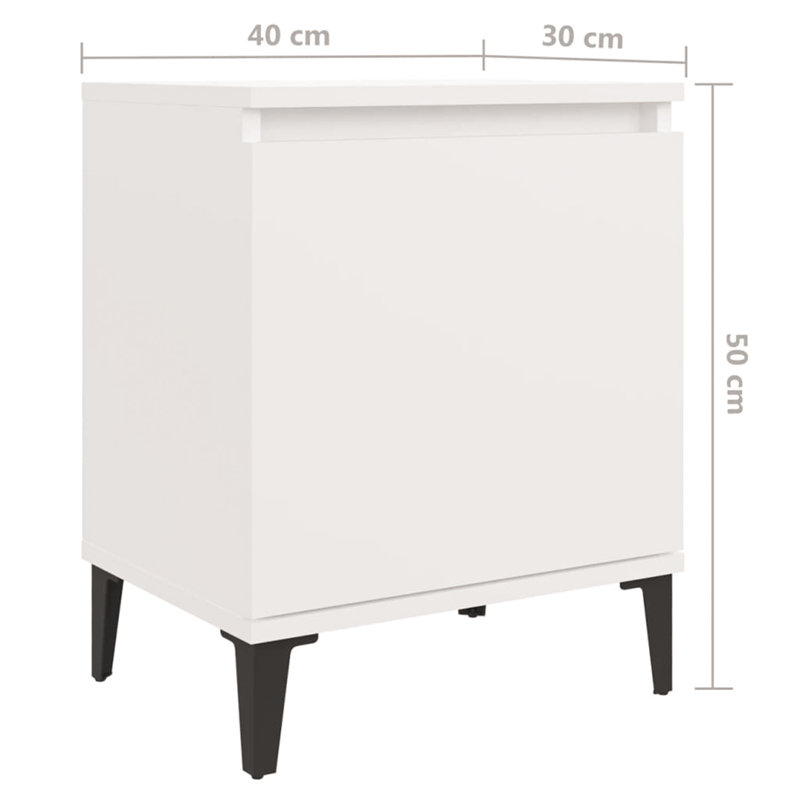 Mikkelson 40cm W Manufactured Wood Bedside Table, White