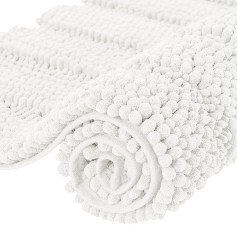 Ashmath Synthetic Non-Slip Bath Rug, 2cm H x 80cm W x 50cm D, Ivory