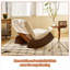 Décoration de chambre de bébé et de salon | Chaise berçante coulissante en velours côtelé FlowLuxe, structure en bois massif, finition blanche