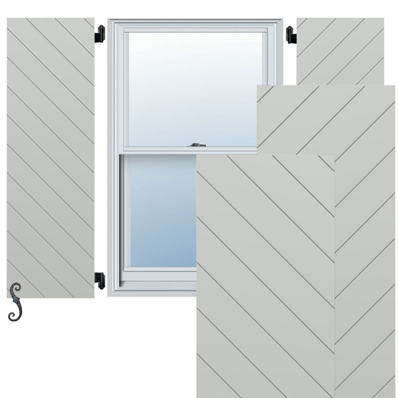 Volets de style moderne EnduraCore, Gris tempête de grêle, L 15 po, 54"H