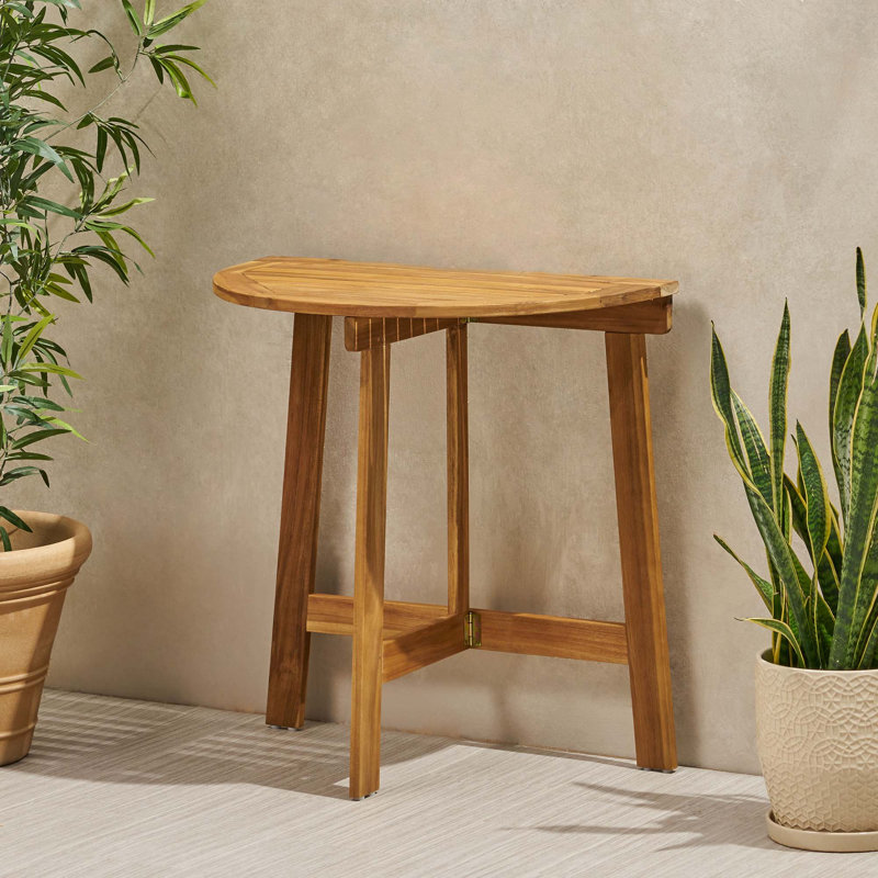 Table bistro pliante d'extérieur en bois d'acacia, Natural