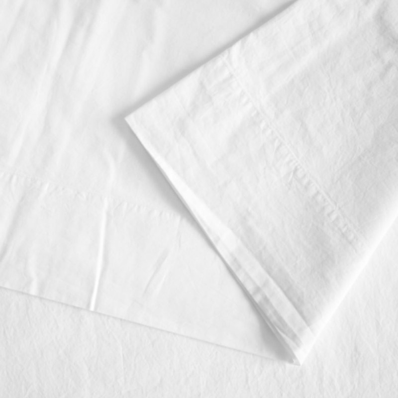 Egyptian-Quality Cotton Percale Standard Sheet Set, White, Queen