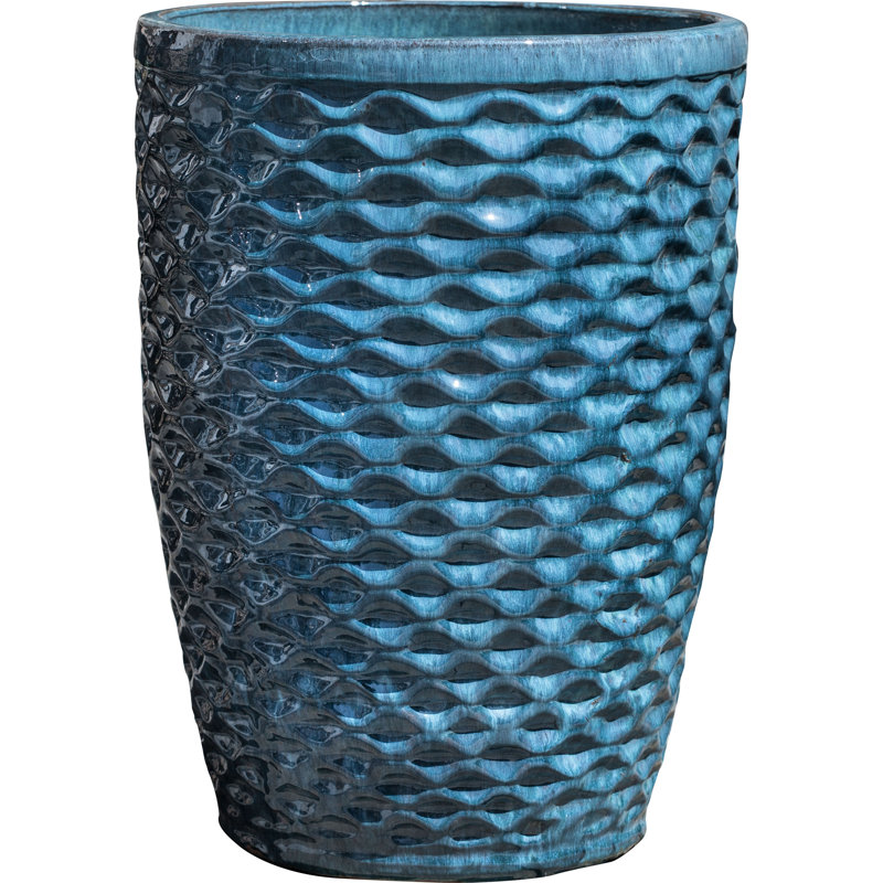 Honeycomb Handmade Planter, Aqua, 19" H x 24" W x 24" D