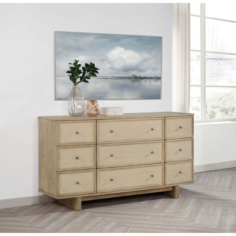 Commode moderne à 9 tiroirs pour le rangement de la chambre à coucher