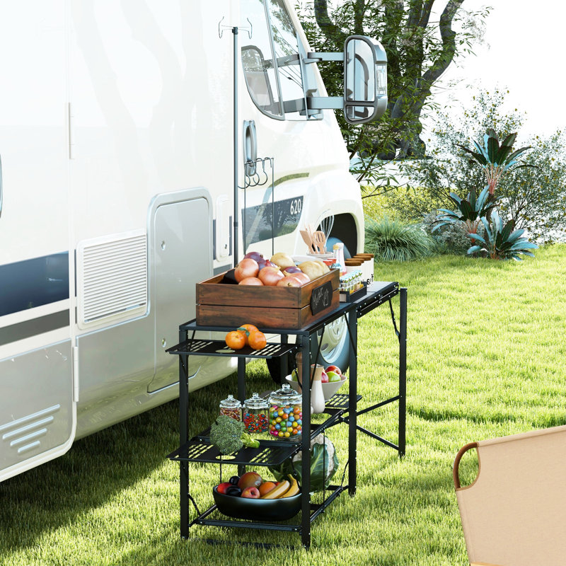 Table de camping d'extérieur rectangulaire L 68,5 po x l 19,7 po Sonum