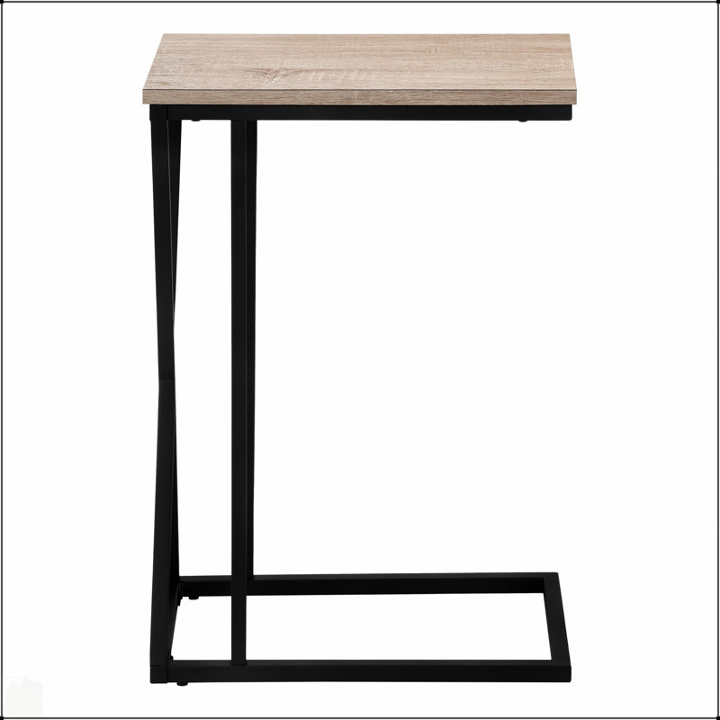 Élégante table d'appoint en forme de C pour le salon et la chambre à coucher, pour des collations et une utilisation latérale avec un design moderne.