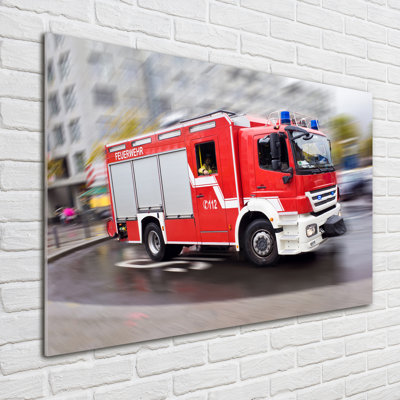 Fire Truck - No Frame Print on Glass
