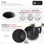 Bouchon en céramique Pop-up Drain, style champignon, couleur noir mat-127310980