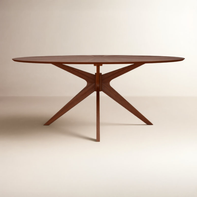 Fenway Oval Dining Table, Walnut Top/Walnut Base