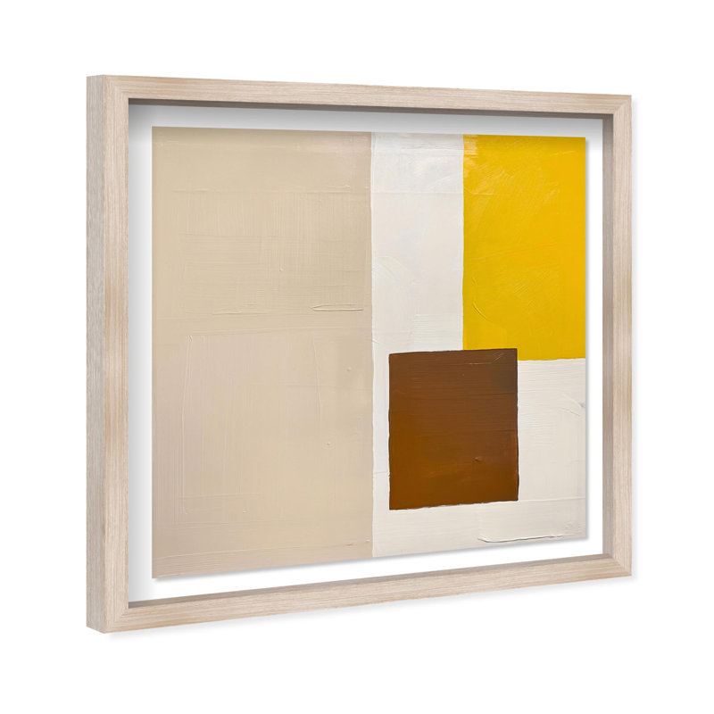 Oliver Gal Cubes of Light II Abstract - Luxury Shadowbox Framed Wall Art, Cream, 26" H x 26" W