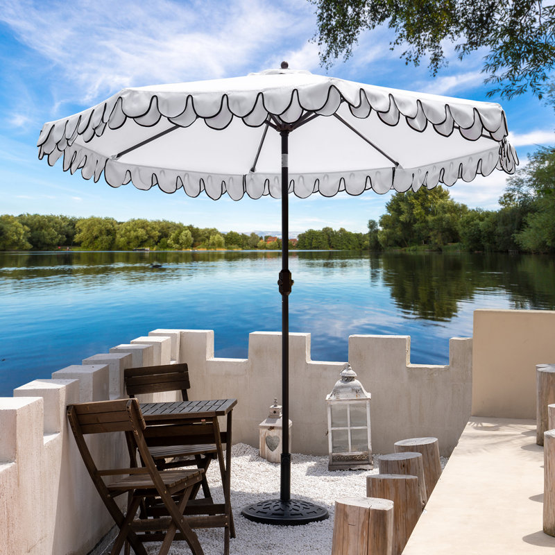 Parasol Adahir 108 avec contrepoids inclus, Blanc, Brun